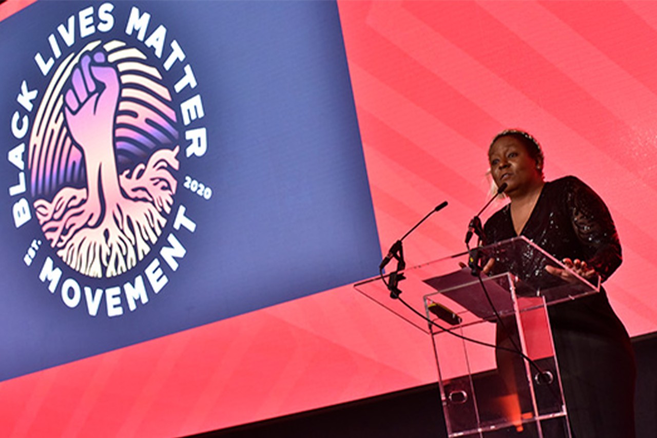 Woman speaking Black Lives Matter keynote at Brand Licensing Europe